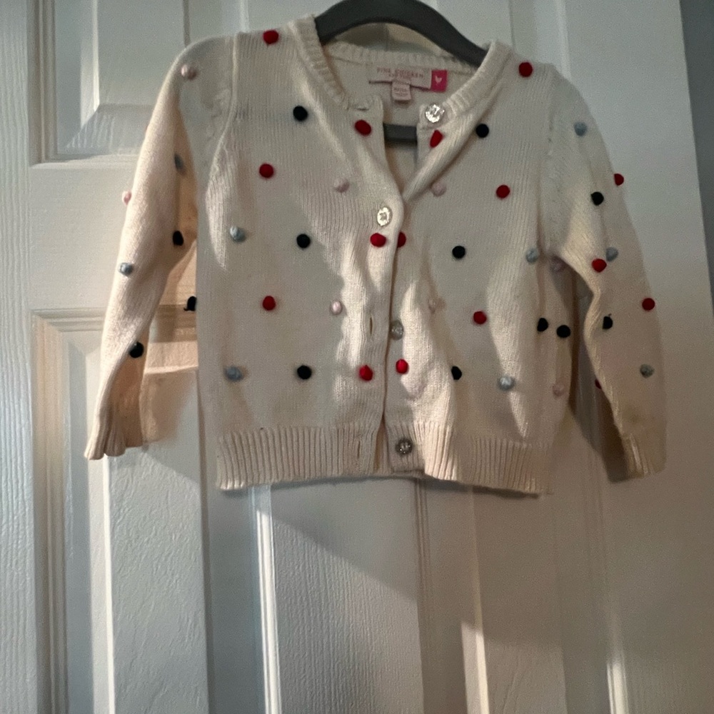 Pink Chicken Cream Knit Sweater
